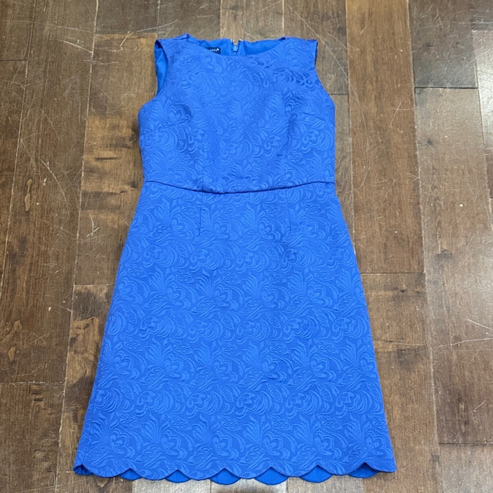 Talbots Blue Dress with Scalloped Hem